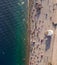 Beach at the mediterranean sea at Nice, France.