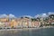 Beach in Menton France cityscape summer