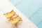 Beach miniature of colored wooden backgrounds and sun loungers