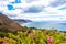 Beach mountains and clouds in Cape Town South Africa