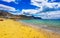 Beach mountains and clouds in Cape Town South Africa