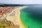 Beach Nazare and the ocean in Portugal