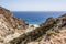 Beach near abandoned sulphur mines, Milos island, Cyclades, Greece