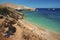 Beach near Karavostasis town at Folegandros island in Greece