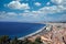 Beach and Nice town in summer