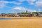 Beach at North Berwick with the view on the harbour, Scotland