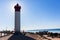 Beach Ocean Lighthouse Backlight People
