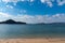 The beach of Okunoshima ( Rabbit Island ) in the Seto Inland Sea. Hiroshima prefecture, Japan.