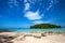 Beach overlooking a small island off Thailand