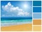 Beach with palette color swatches