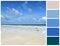 Beach with palette color swatches