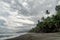 Beach with palm trees in Corcovado national park