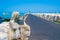 Beach and Palms on Riviera seafront of San Benedetto del Tronto Marche Italy