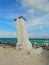 Beach panorama puerto morelos mexico lighthouse