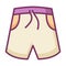 Beach pant fun shorts single isolated icon with filled line style