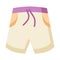 Beach pant fun shorts single isolated icon with flat style