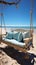 Beach paradise Swing or hammock on white sands