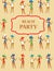 Beach party funny invitation - cartoon vintage