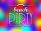 Beach party invitation poster, colorful backround
