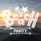 Beach party with polygonal sunset