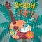 Beach Party with Ukulele and Tropical cocktail