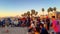 Beach party at Venice Beach - group drummers at sunset - LOS ANGELES, UNITED STATES - NOVEMBER 5, 2023