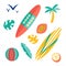 Beach pattern flat illustration design