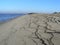 Beach with patterns left behind after wave. Baltic