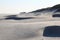 Beach pavilion and sand patterns, dutch Ameland Island