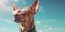 Beach Paws Cute Basenji Dog with a Funny Smile in Sunglasses on the Shore. Generative AI