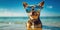 Beach Paws-itivity Cute Dog with Funny Expression on the Beach. Generative AI