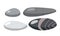 Beach pebbles set. Various shapes grey color. Modern illustration in vector. Different shapes and textures beach stones