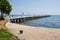 Beach and Pier at Baltic Sea in Gdynia Orlowo