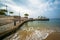 Beach and pier at Repulse Bay, in Hong Kong, Hong Kong.