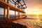 Beach Pier Sunset, seascape