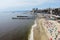 Beach Playa Caleta Portales aerial viev in Valparaiso