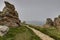 Beach of Plougrescant pink granite coast in France