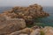 Beach of Plougrescant pink granite coast in France