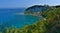 The beach with the poetic name Moon Bay lies under a rocky 80-meter cliff in the Strunjan nature reserve near the town of the same