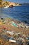Beach polluted with plastic garbage on Korcula island, Croatia