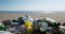 Beach pollution by garbage, stop motion animation