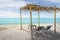 beach in praia do espelho beach with rustic palapa, Bahia, Brazil