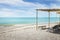 beach in praia do espelho beach with rustic palapa, Bahia, Brazil