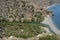 The beach of Preveli palm forest in Crete