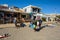 The beach, promenade, the beautiful town of EL Medano. Kitesurfing, El Medano, Tenerife, Spain.