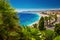 Beach promenade in old city center of Nice, French riviera, France