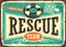 Beach rescue team vintage tin sign