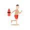 Beach rescuer vector illustration in flat style