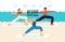 Beach resort activities, modern flat vector illustration