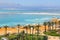 beach at the resort Ein Bokek  Dead Sea  Israel